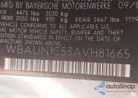 2010 BMW 128I z USA, uszkodzony, nr VIN WBAUN1C53AVH81665